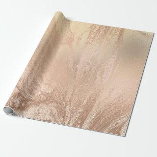 Elegant modern copper rose gold glitter marble