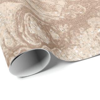 Elegant modern copper rose gold glitter marble
