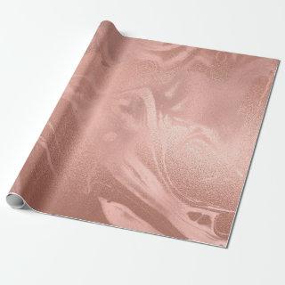 Elegant modern copper rose gold & pink marble