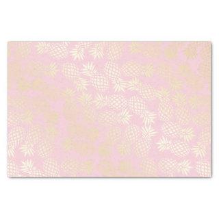 Elegant modern gold & pink pineapple pattern tissue paper