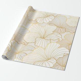 Elegant Modern Gold White Floral Line Collection