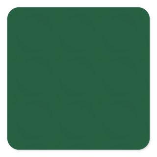 Elegant Modern Minimalist Forest Green Square Sticker