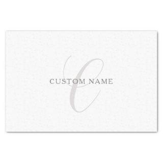 Elegant Modern Monogram | Grey & White (editable) Tissue Paper