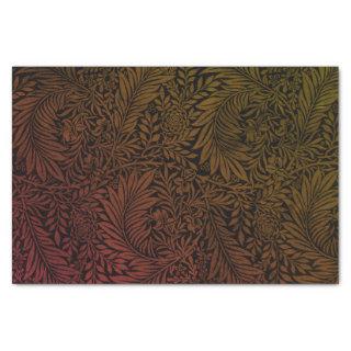 Elegant Modern Orange Rust Black Floral Pattern Tissue Paper