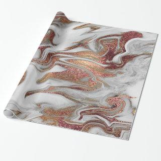 Elegant modern rose gold & white marble look
