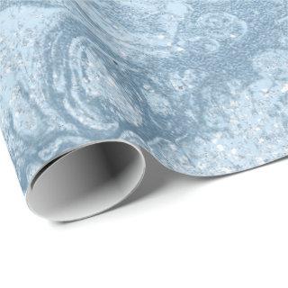 Elegant modern stylish blue glitter marble