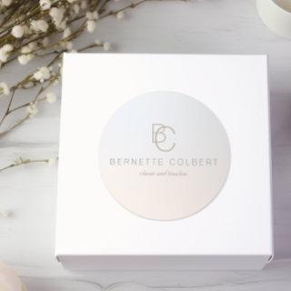Elegant Modern Two Initial Monogram Professional 2 Classic Round Sticker