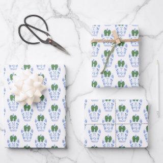 Elegant Monogram With Green Bow Christmas  Sheets