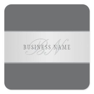 Elegant Name & Monogram Lettering (or other text) Square Sticker