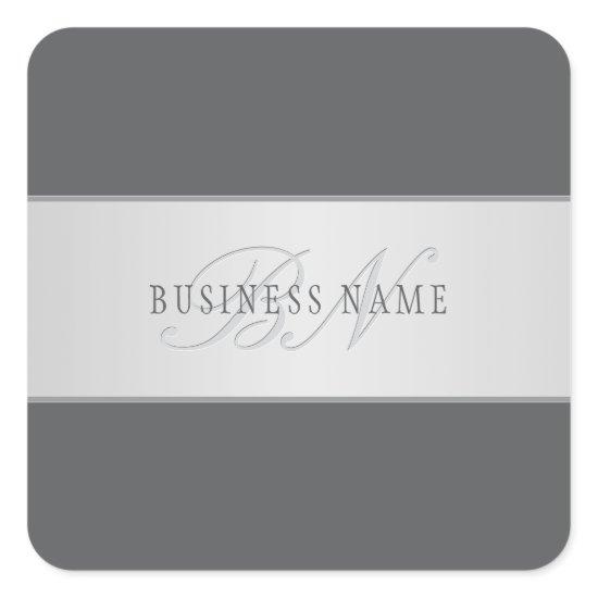 Elegant Name & Monogram Lettering (or other text) Square Sticker