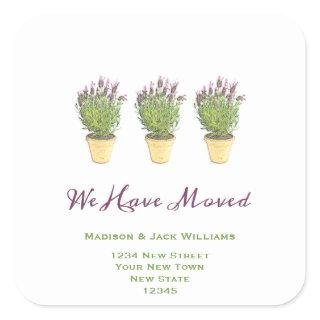 Elegant New of address  | Moving Announcement Square Sticker
