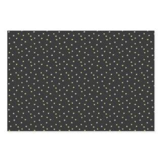 Elegant Nostalgic Hand-painted Stars on Black  Sheets