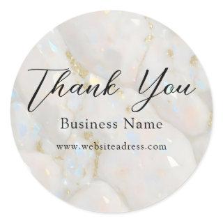 Elegant Opal Stone Thank You  Classic Round Sticker
