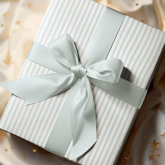 Elegant Pastel Blue and White Thin Stripes