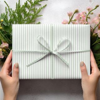 Elegant Pastel Green and White Thin Stripes
