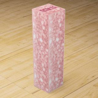 Elegant Pastel Pink Glitter And Sparkles Wine Gift Box
