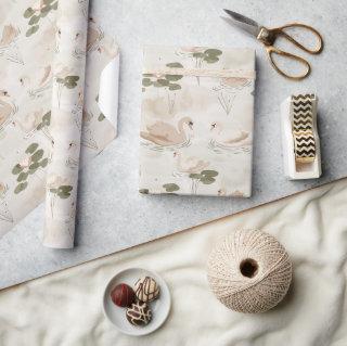 Elegant pastel swan pattern