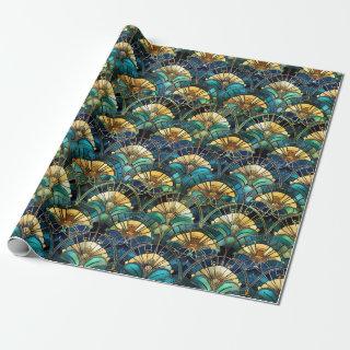 Elegant Peacock Color Stained Glass