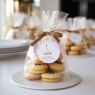 Elegant Pearls and Prosecco Bridal Shower  Classic Round Sticker