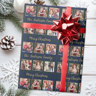 Elegant Photo Collage Custom Merry Christmas Plaid
