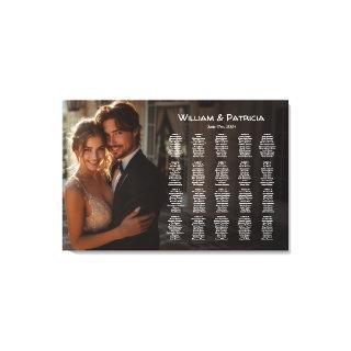 Elegant photo wedding seating chart modern canvas print
