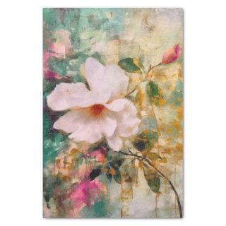 Elegant Pink and Gold Floral Tissue Paper