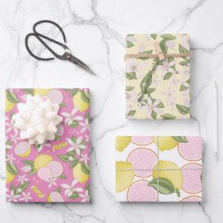 Elegant Pink and Yellow Lemon Pattern Birthday   Sheets