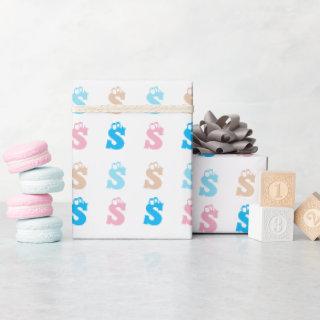 Elegant Pink Blue Monogrammed Fun Letter Pattern