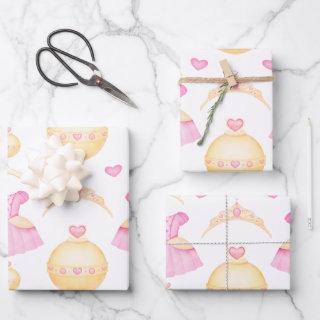 Elegant Pink & Gold Watercolour Princess Tiara  Sheets