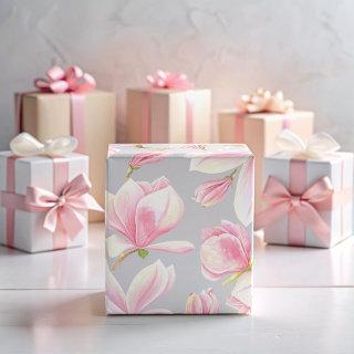 Elegant Pink Magnolia Flower Pattern Watercolor