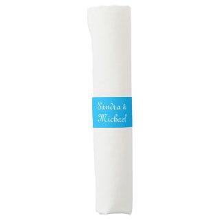 Elegant Plain Azure Blue Personalized Custom Napkin Bands