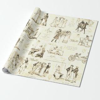 Elegant Pride and Prejudice Beige Toile