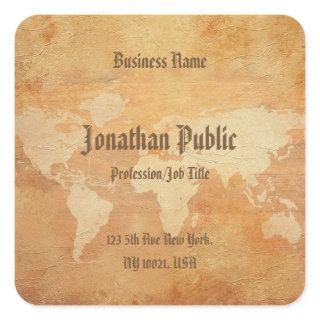 Elegant Professional Template Creative Nostalgic Square Sticker