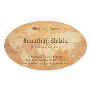 Elegant Professional Vintage Old Paper Look Oval Sticker