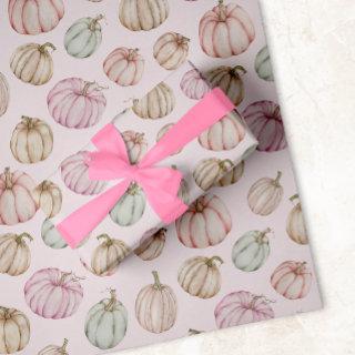 Elegant Pumpkins Pink Girl Baby Shower  Sheets
