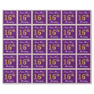 Elegant, Purple, Faux Gold 16th Birthday + Name