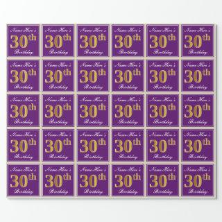 Elegant, Purple, Faux Gold 30th Birthday + Name