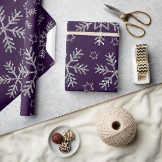 Elegant Purple & Silver Snowflakes Christmas