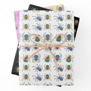 Elegant Rainbow Leopard Print Spider Silhouette   Sheets