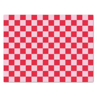 Elegant Red and Pink Checkerboard  Tissue Paper