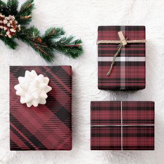 Elegant red Christmas flannel plaid pattern  Sheets