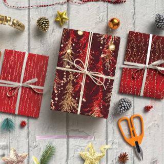 Elegant Red Christmas set of 3  Sheets