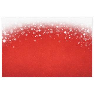 Elegant Red Glitter White Snowflakes Christmas  Tissue Paper
