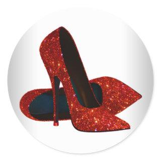 Elegant Red High Heel Shoe Stickers