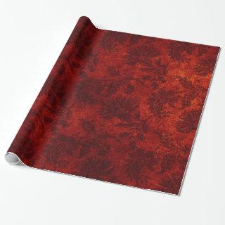 Elegant red royal damask floral pattern