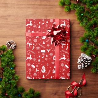Elegant Red & White Christmas Pattern