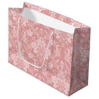 Elegant Romantic Chic Floral Damask-Pastel Pink Large Gift Bag