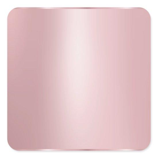 Elegant Rose Gold Blank Modern Template Trendy Square Sticker