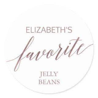 Elegant Rose Gold Calligraphy His and Her Favorite Classic Round Sticker