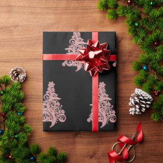 Elegant Rose Gold Christmas Tree Pattern